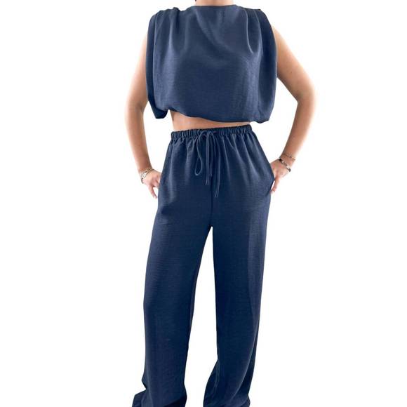 NEW BISHOP + YOUNG women's serafina blue top in navy blue - Picture 2 of 5